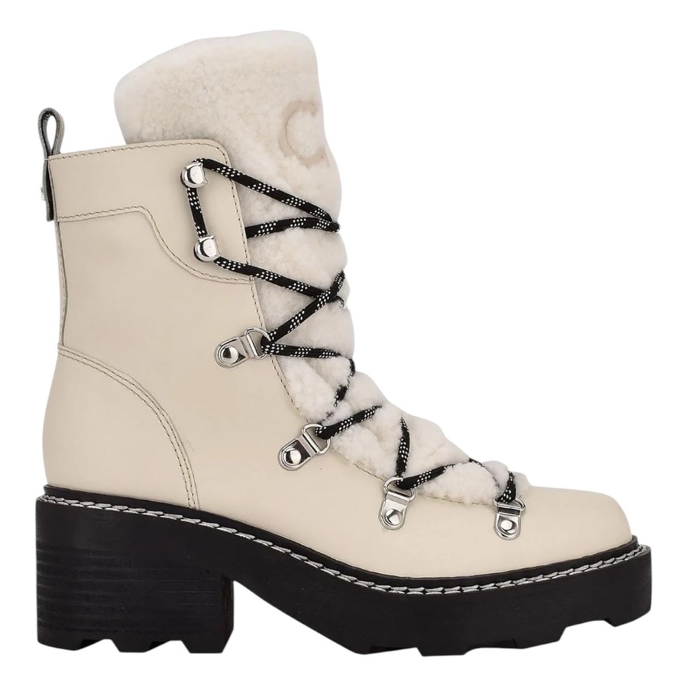 Calvin Klein Alaina Women's White‎ leather Winter Boots size 6.5M